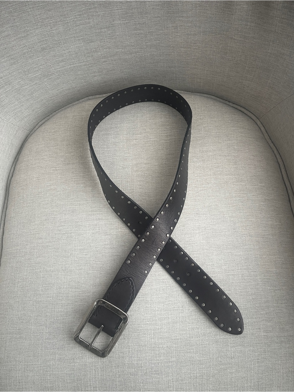 John Varvatos USA Studded Genuine leather Belt Brown Size 32/80